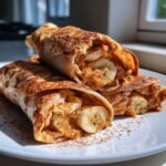 Air fryer peanut butter banana chimichangas