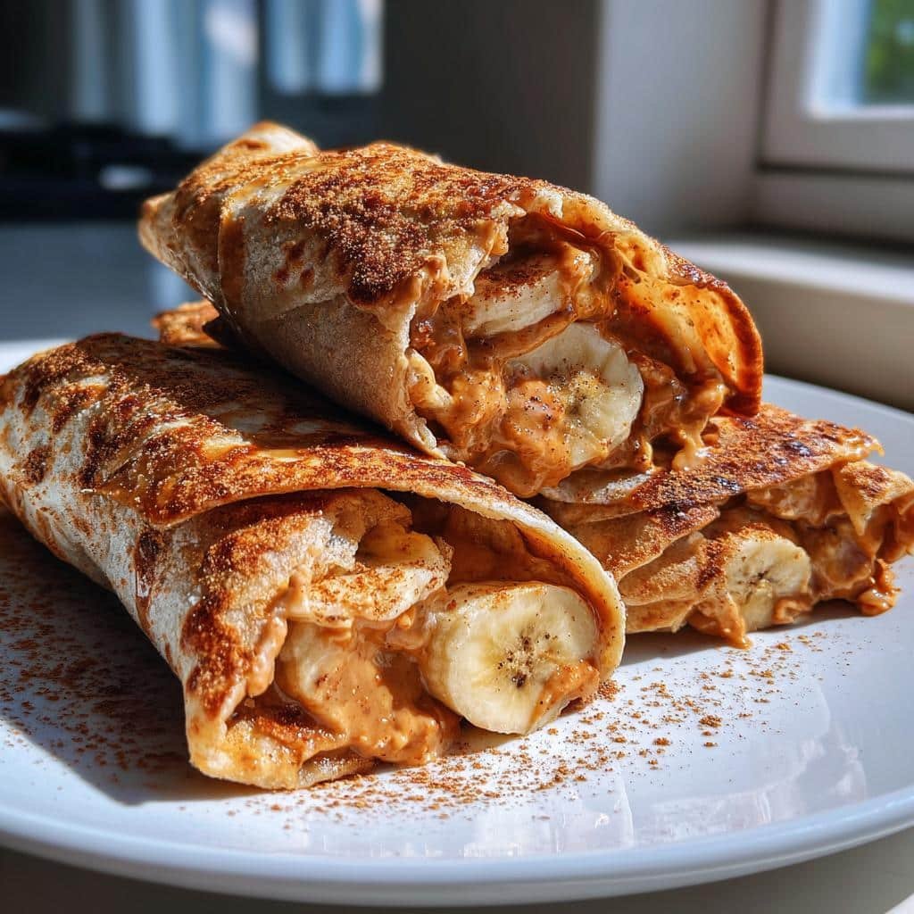 Air fryer peanut butter banana chimichangas