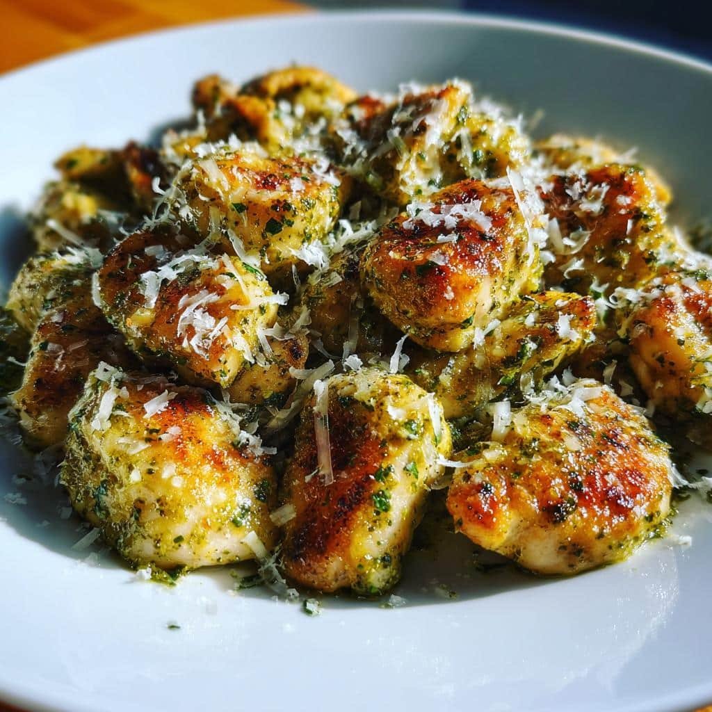 Air fryer pesto chicken gnocchi