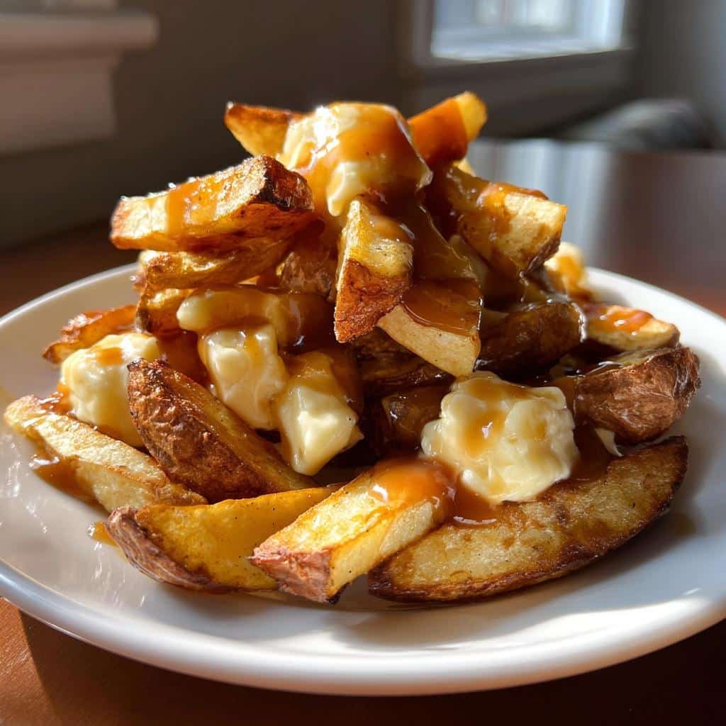 Air fryer poutine potato wedges - detail 1