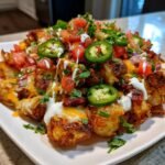 Air fryer smashed potato nachos
