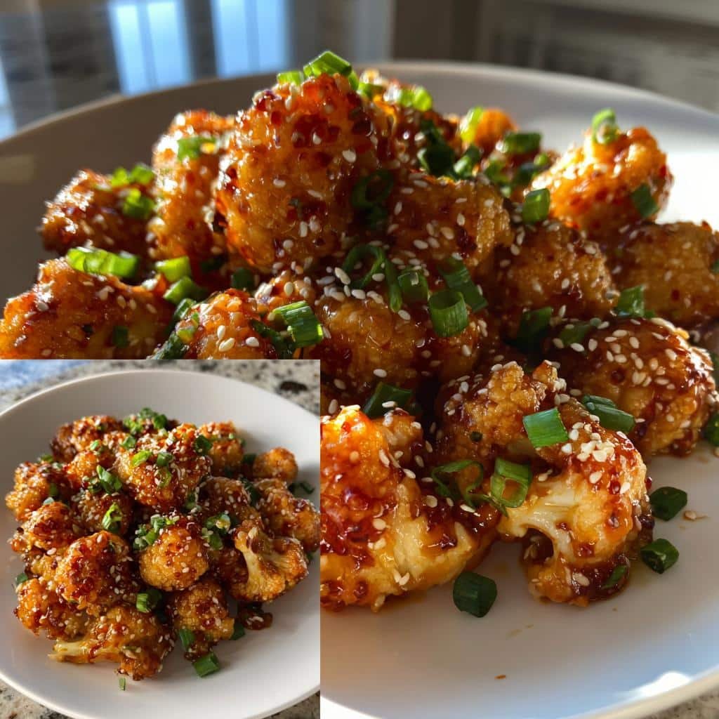 Air fryer sweet chili cauliflower bites