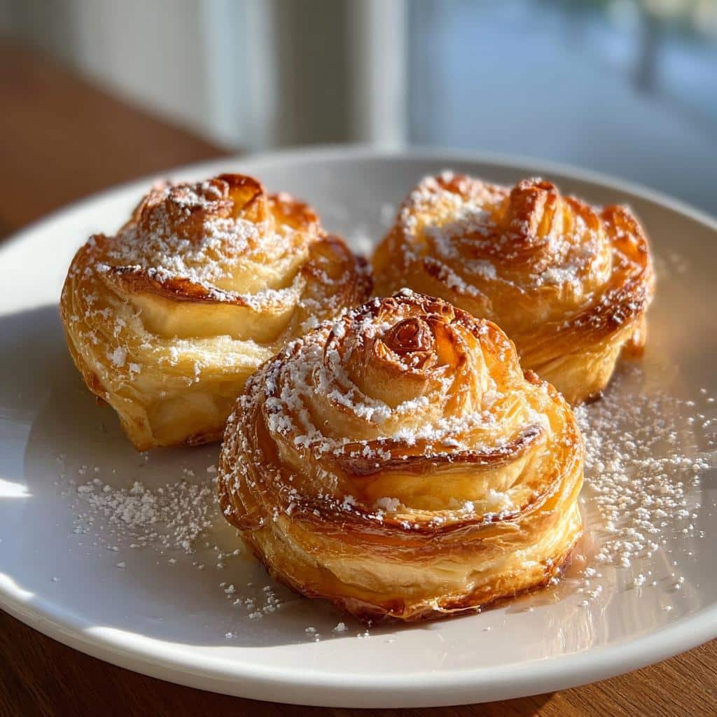 Apple brie puff pastry roses - detail 1