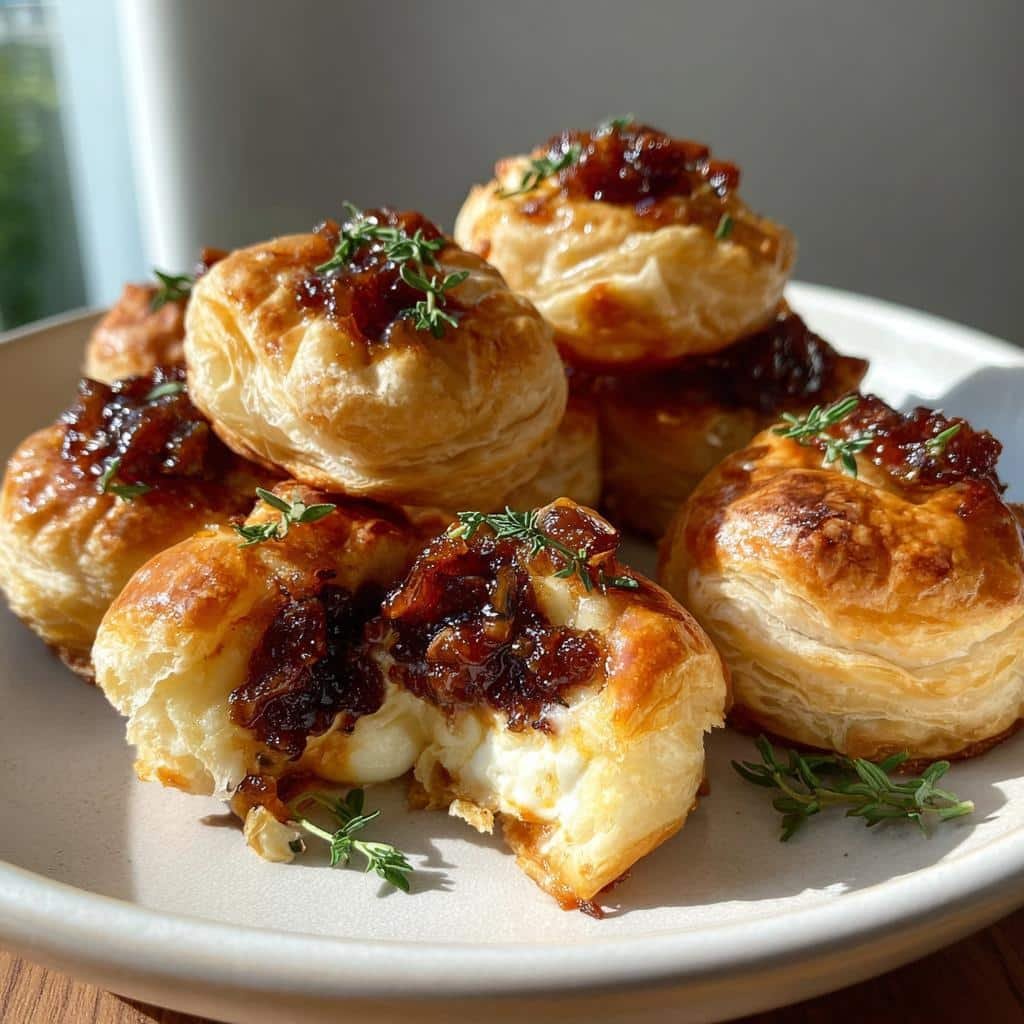 Bacon jam brie bites