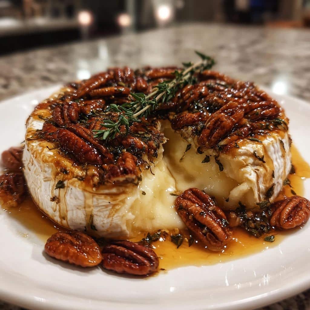 Baked brie with maple pecans and thyme - detail 1