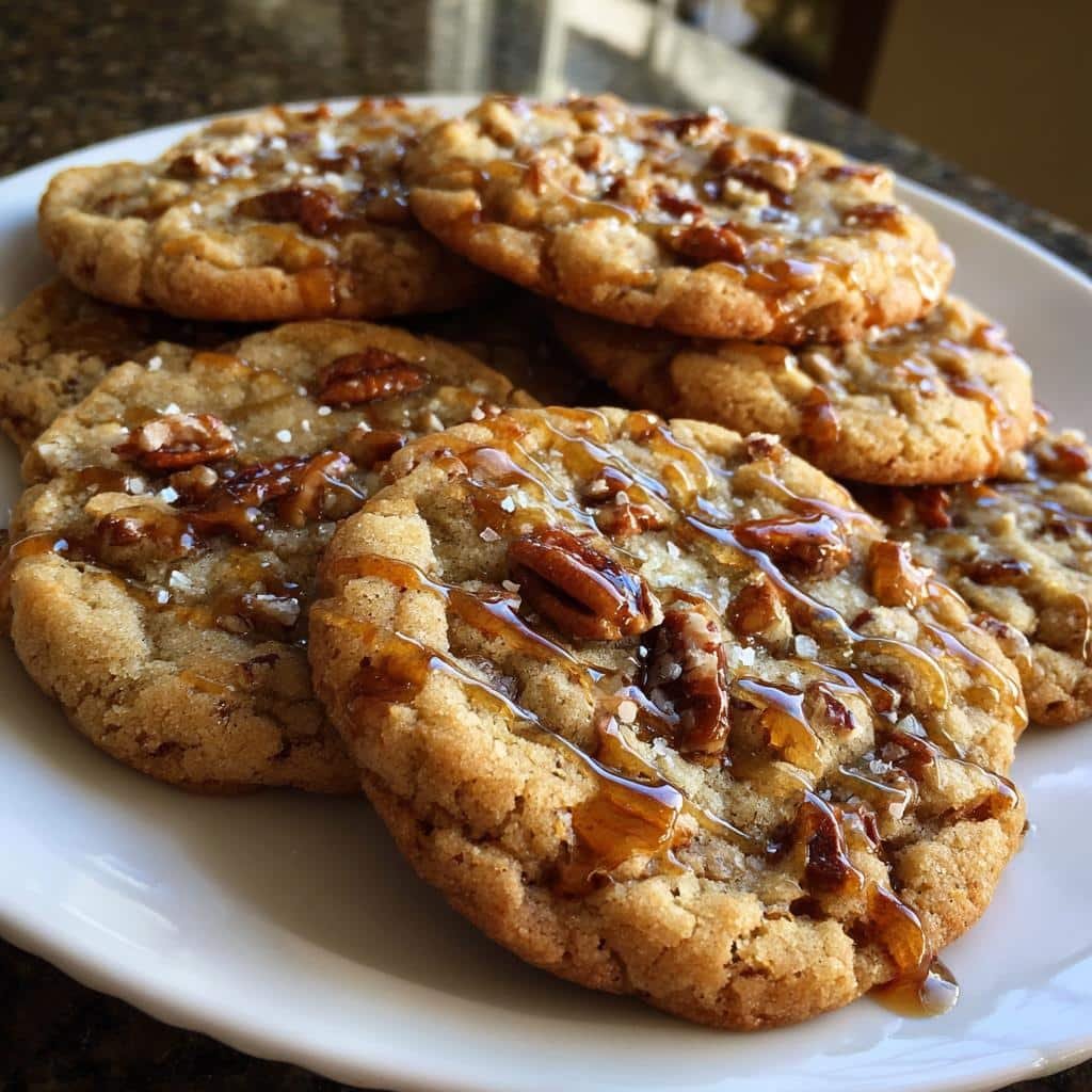 Brown butter maple pecan cookies