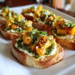 Butternut squash pesto crostini