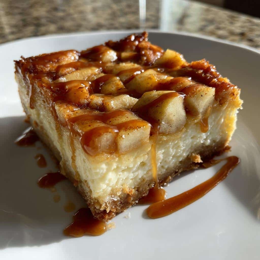 Caramel apple cheesecake bars - detail 1