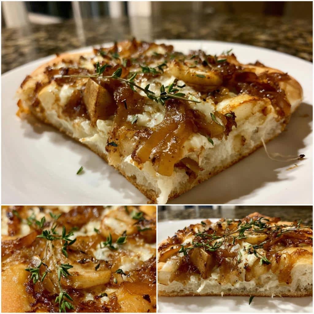 Caramelized onion and apple flatbread - detail 1