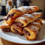 Chocolate hazelnut puff pastry twists