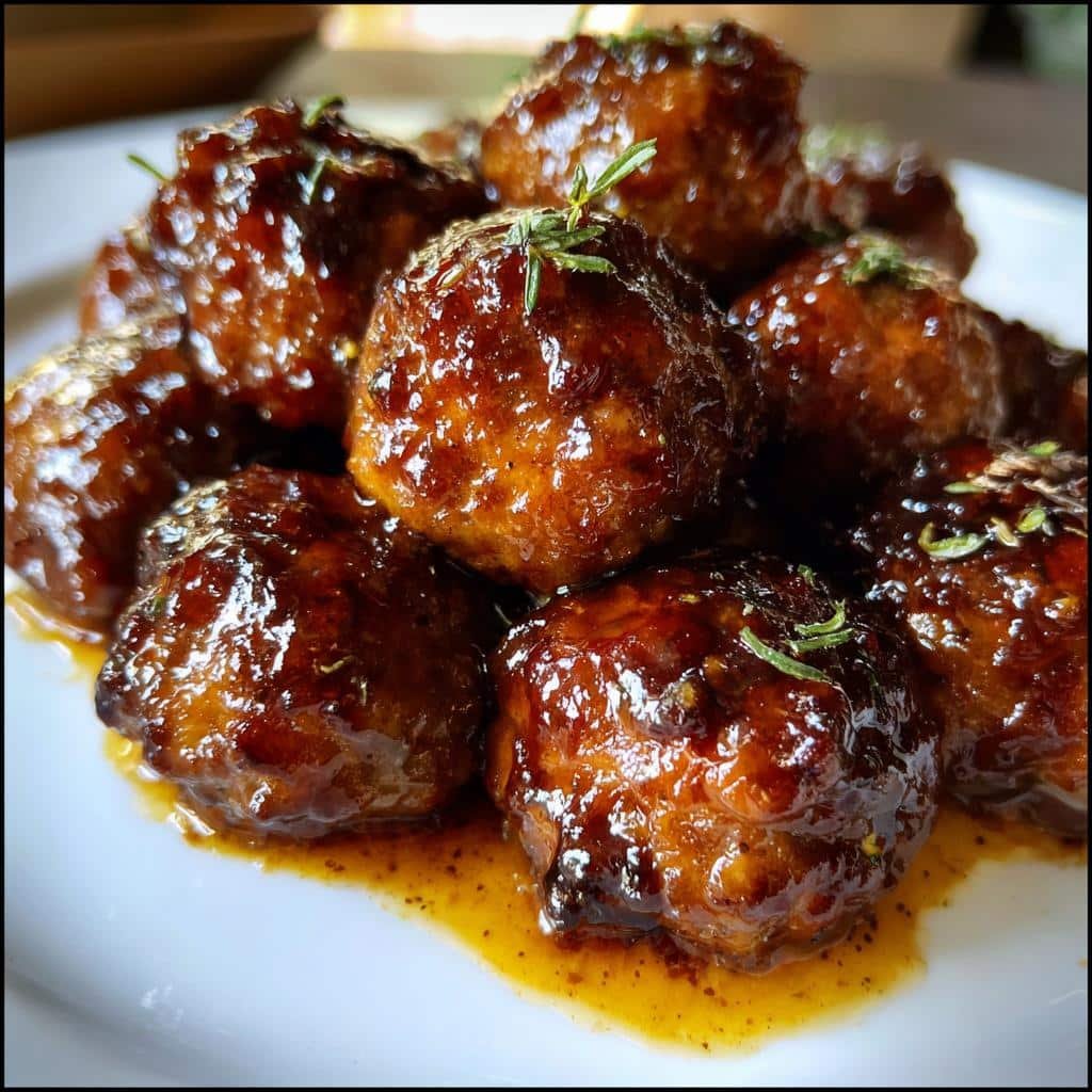 Cider-glazed cocktail meatballs - detail 1