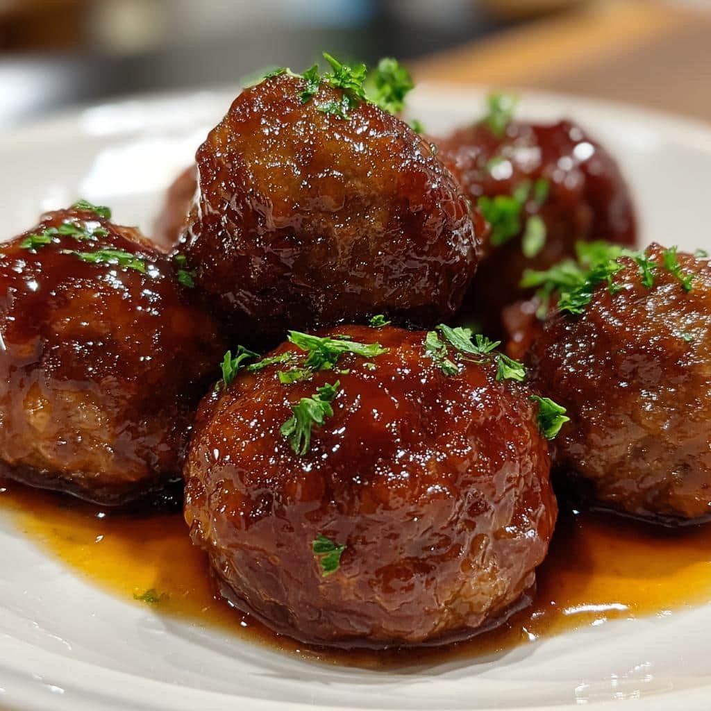 Cider-glazed cocktail meatballs