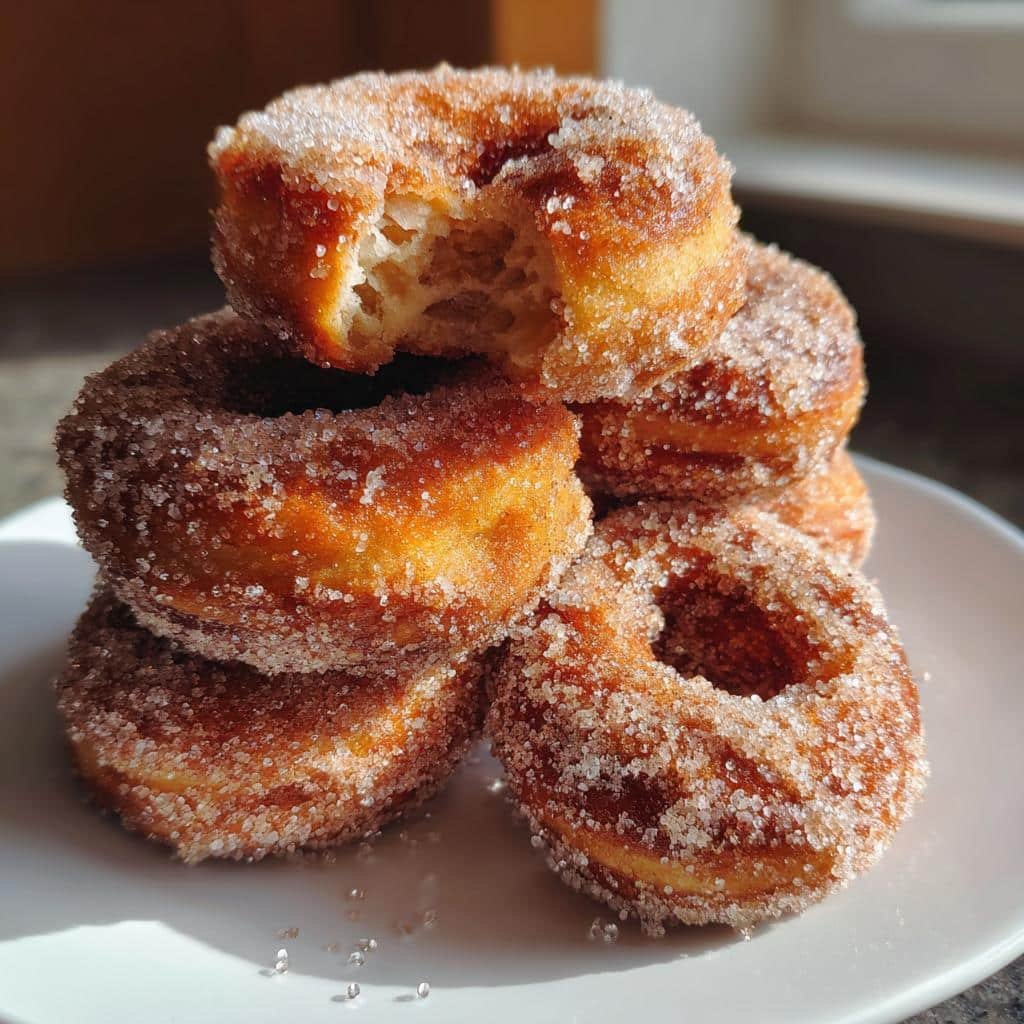 Cinnamon sugar mochi donuts - detail 1