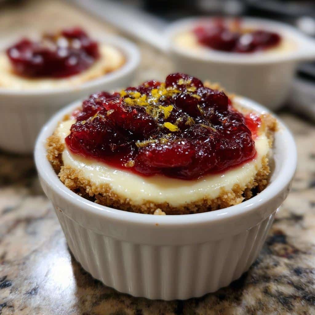 Cranberry orange cheesecake cups - detail 1