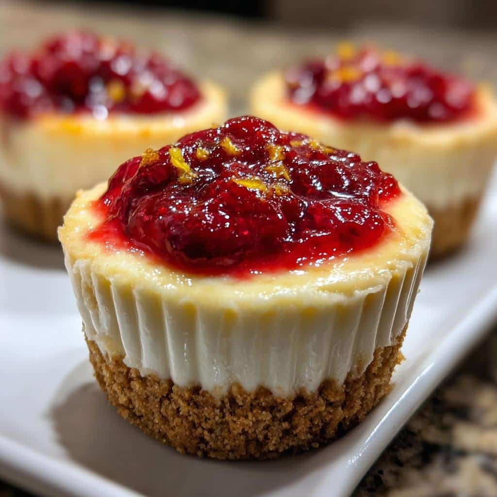 Cranberry orange cheesecake cups