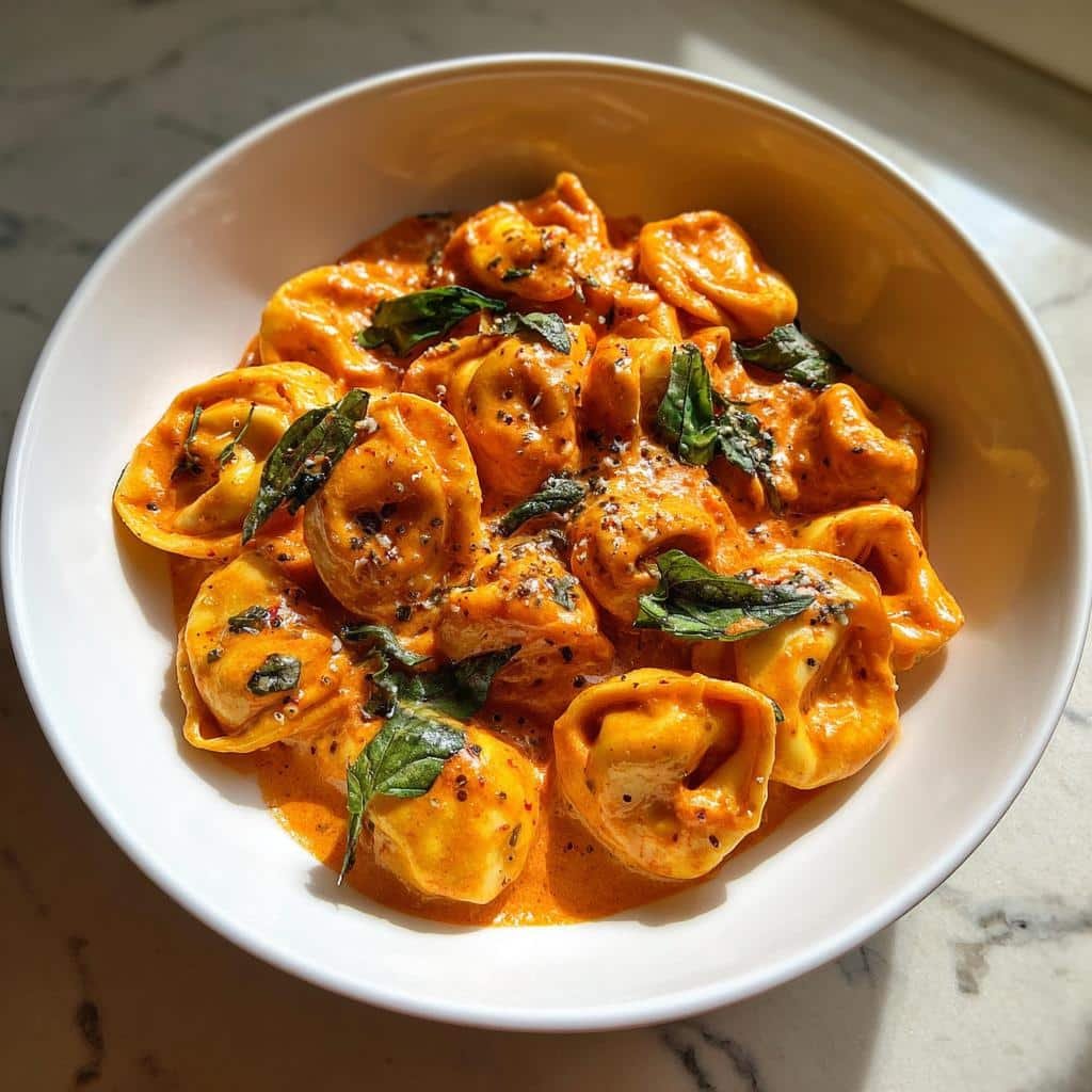Creamy roasted red pepper tortellini - detail 1