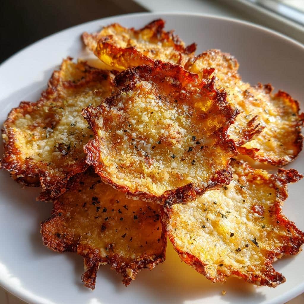 Crispy parmesan acorn squash chips