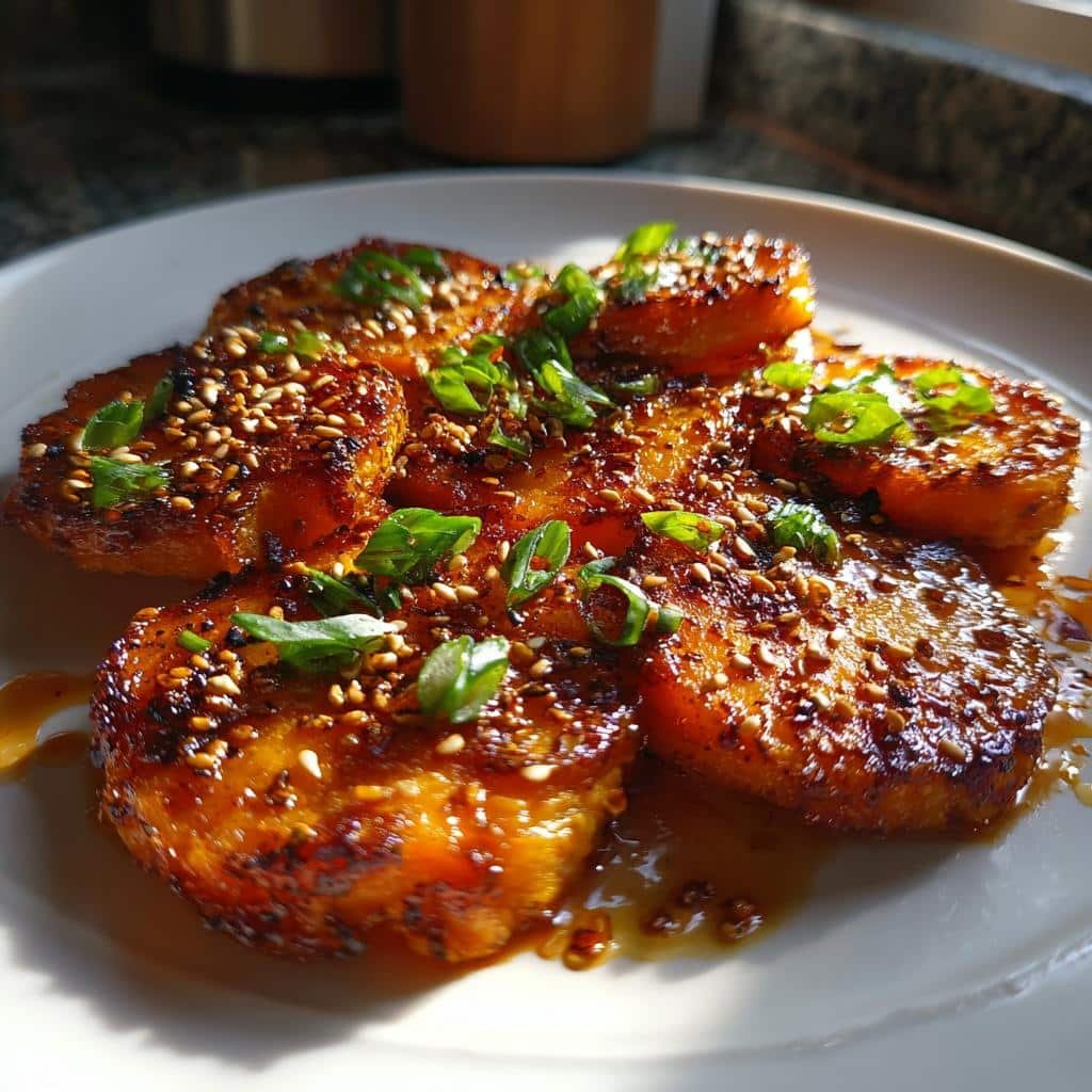 Gochujang sweet potato rounds