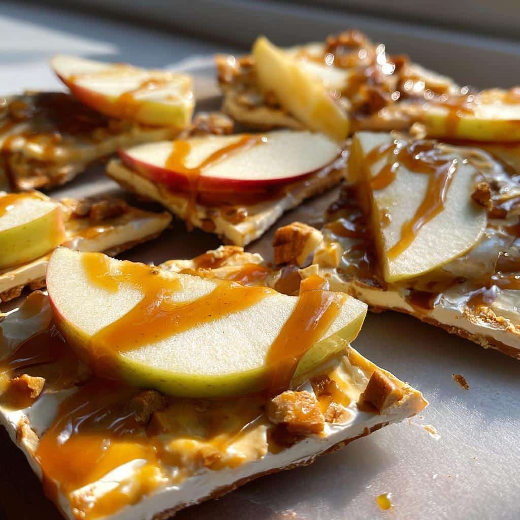 Greek yogurt caramel apple bark