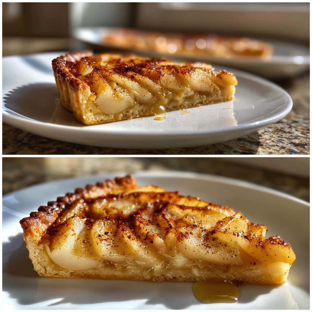 Hot honey roasted pear tart - detail 1