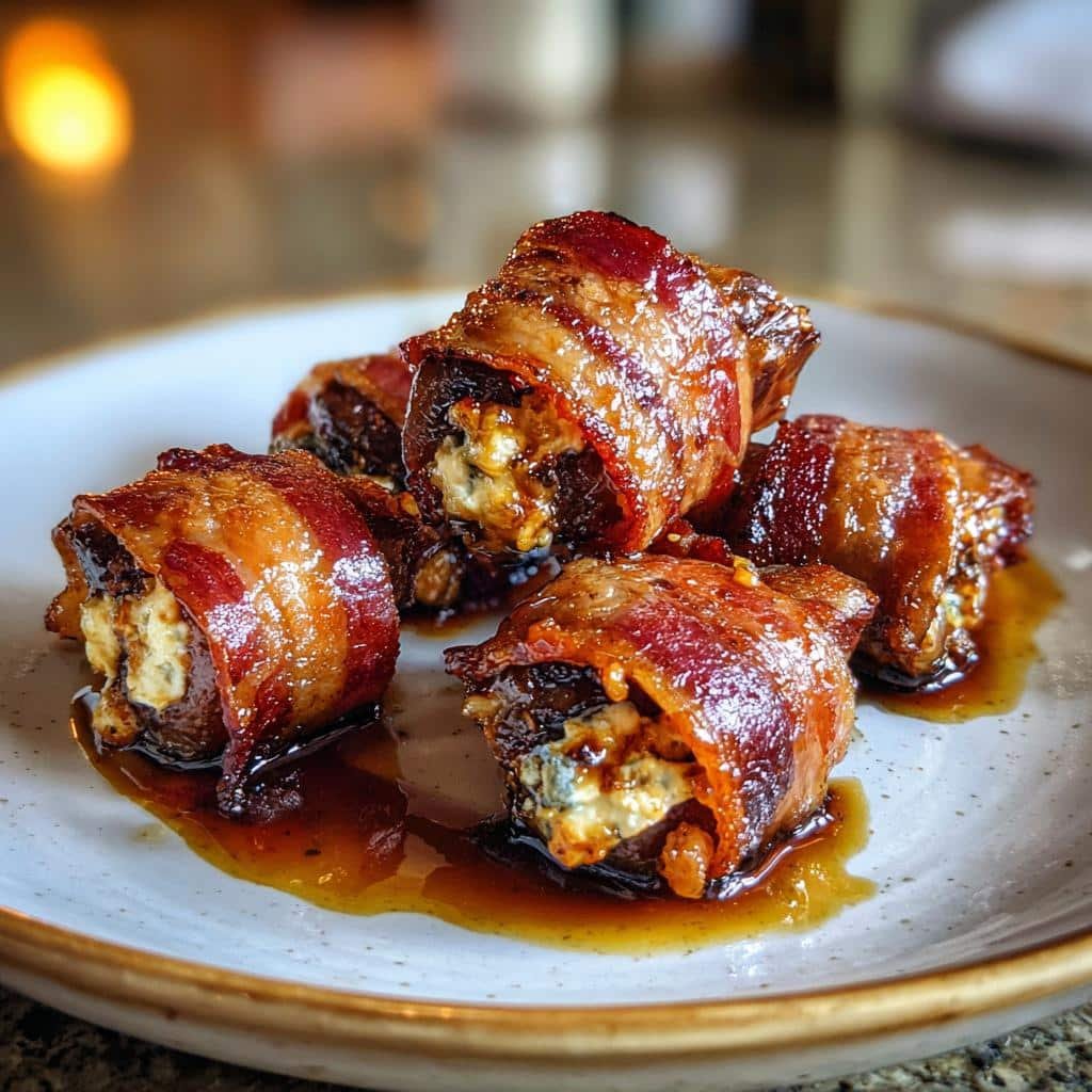 Maple bacon goat cheese dates - detail 1