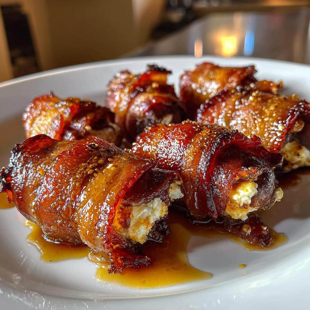 Maple bacon goat cheese dates