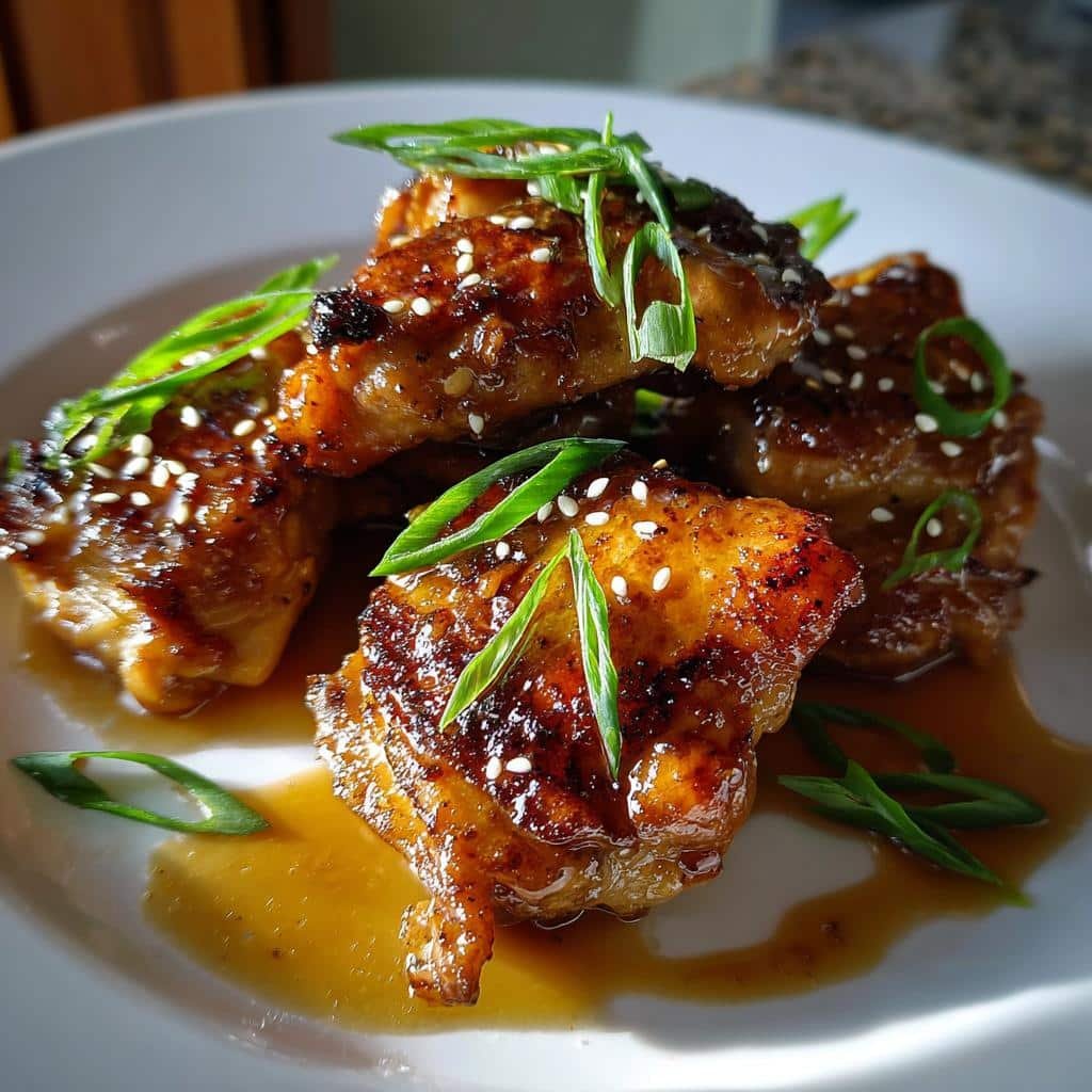 Maple miso glazed chicken thighs - detail 1