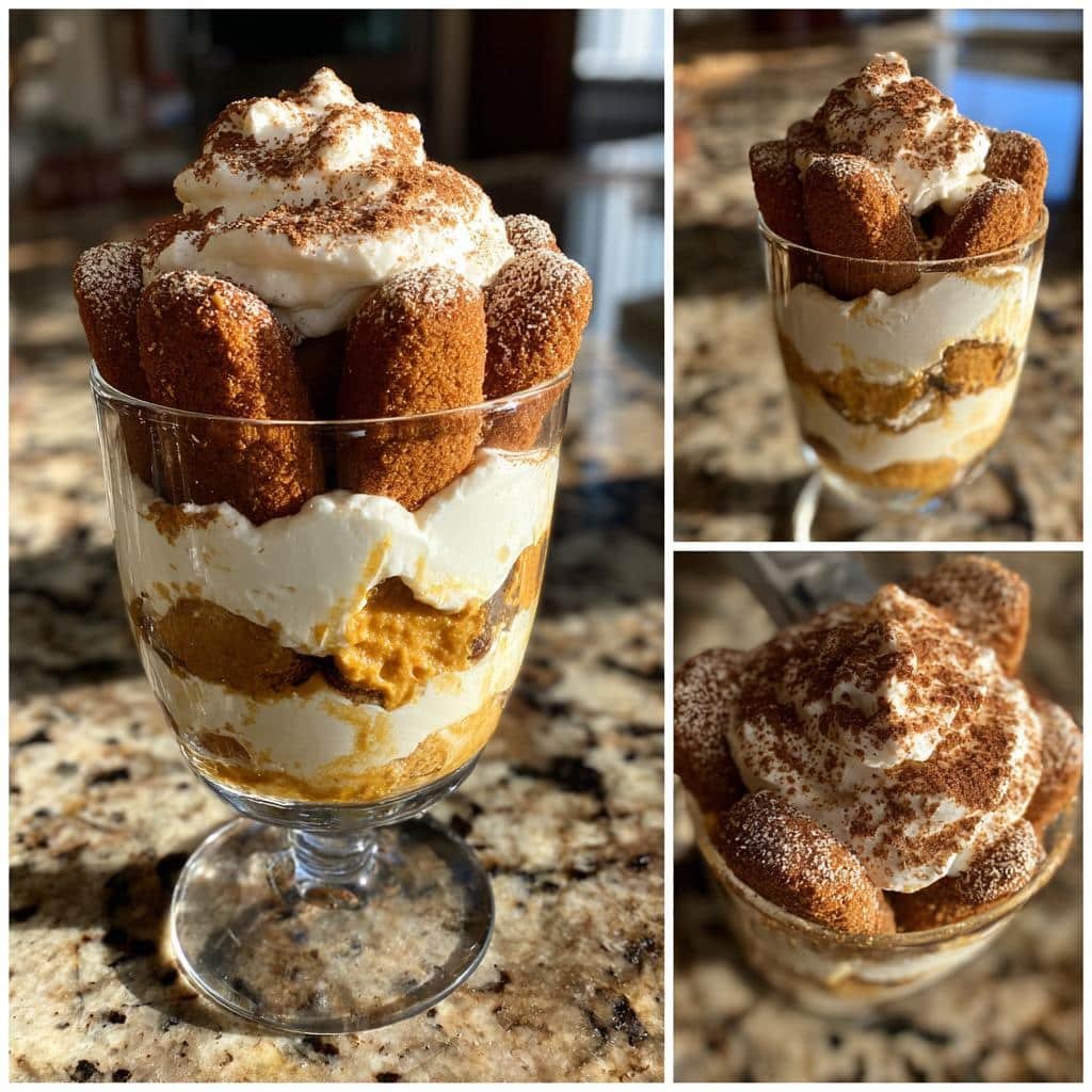 Pumpkin spice tiramisu cups