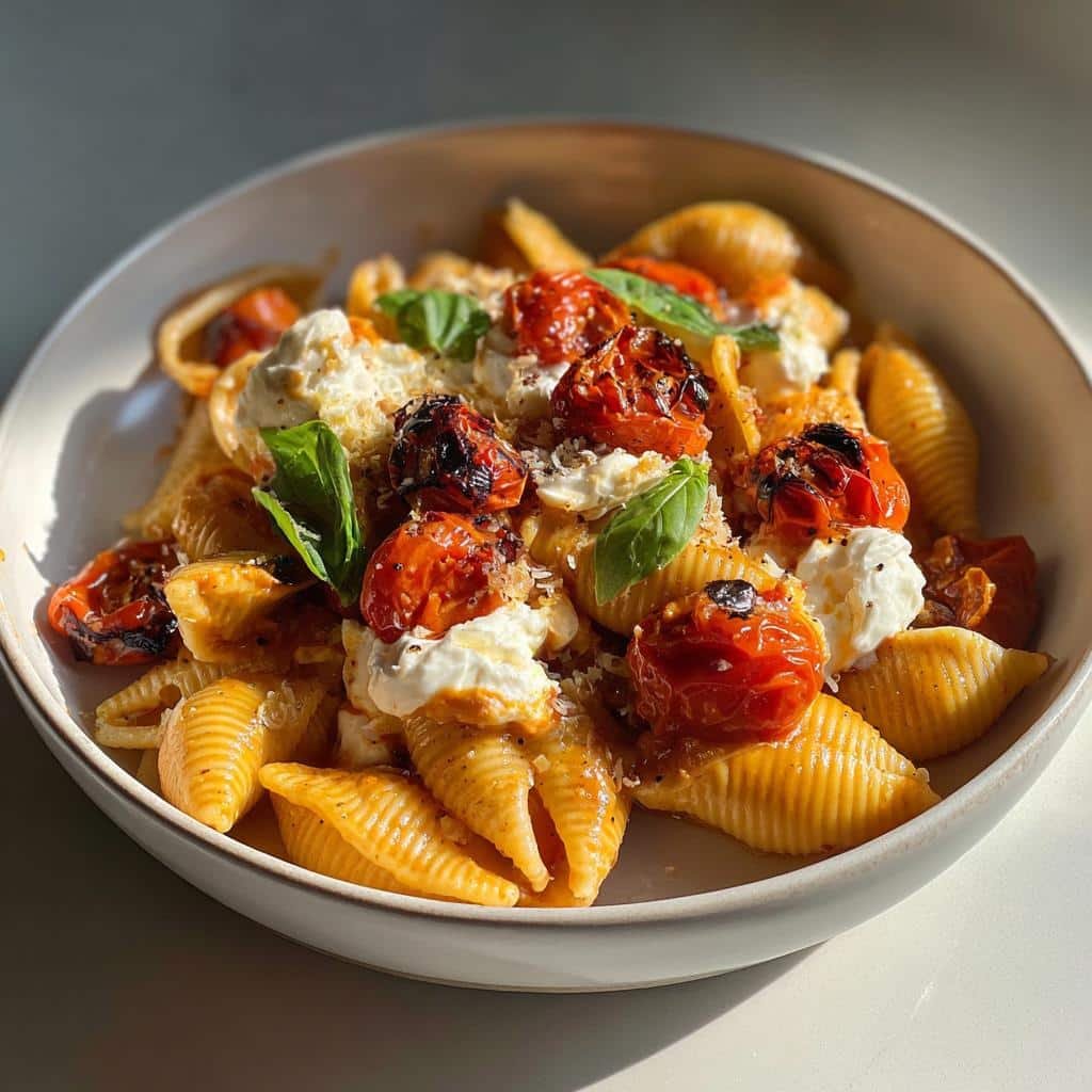 Roasted tomato burrata pasta shells - detail 1