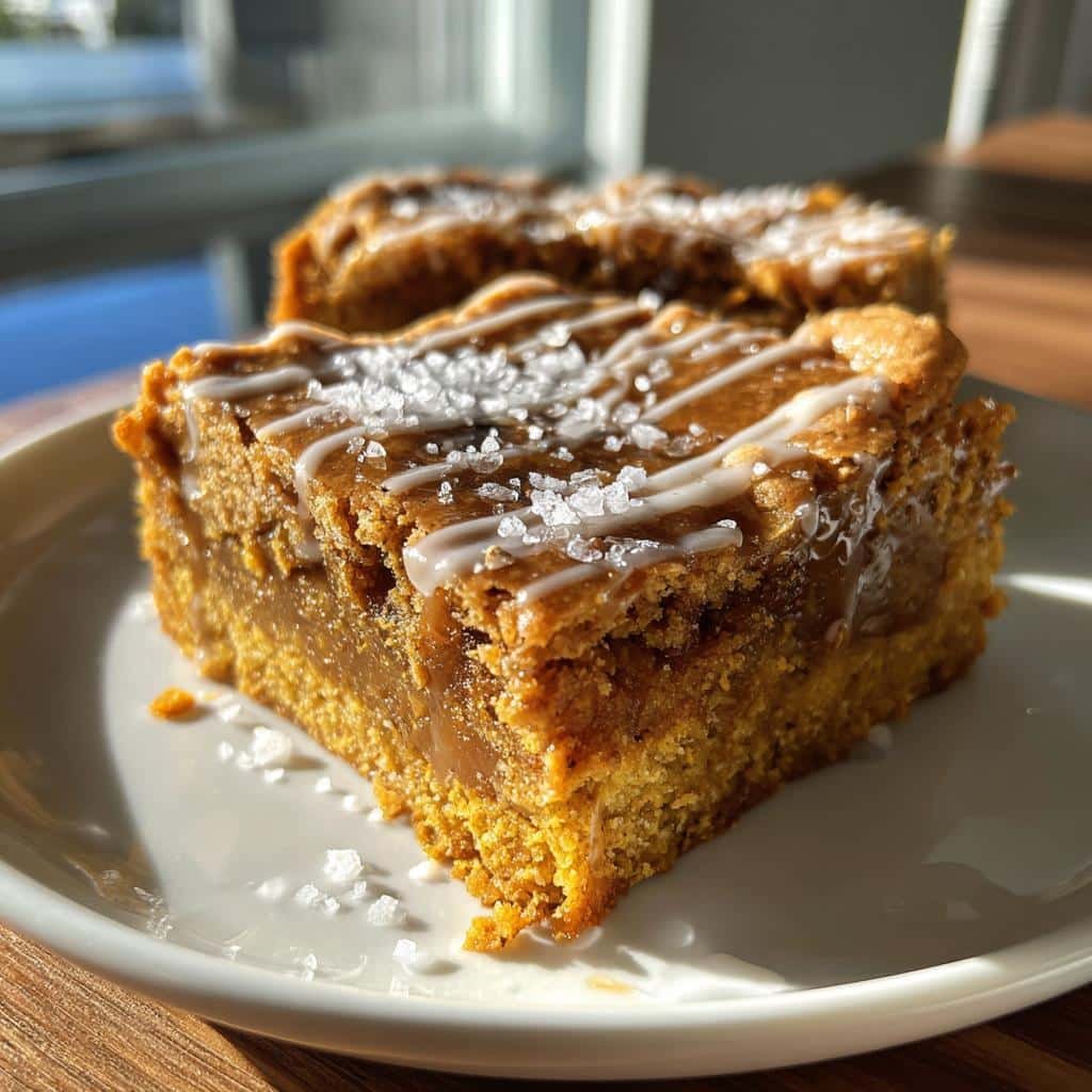 Salted maple pumpkin blondies