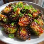 Sweet chili brussels sprout bites