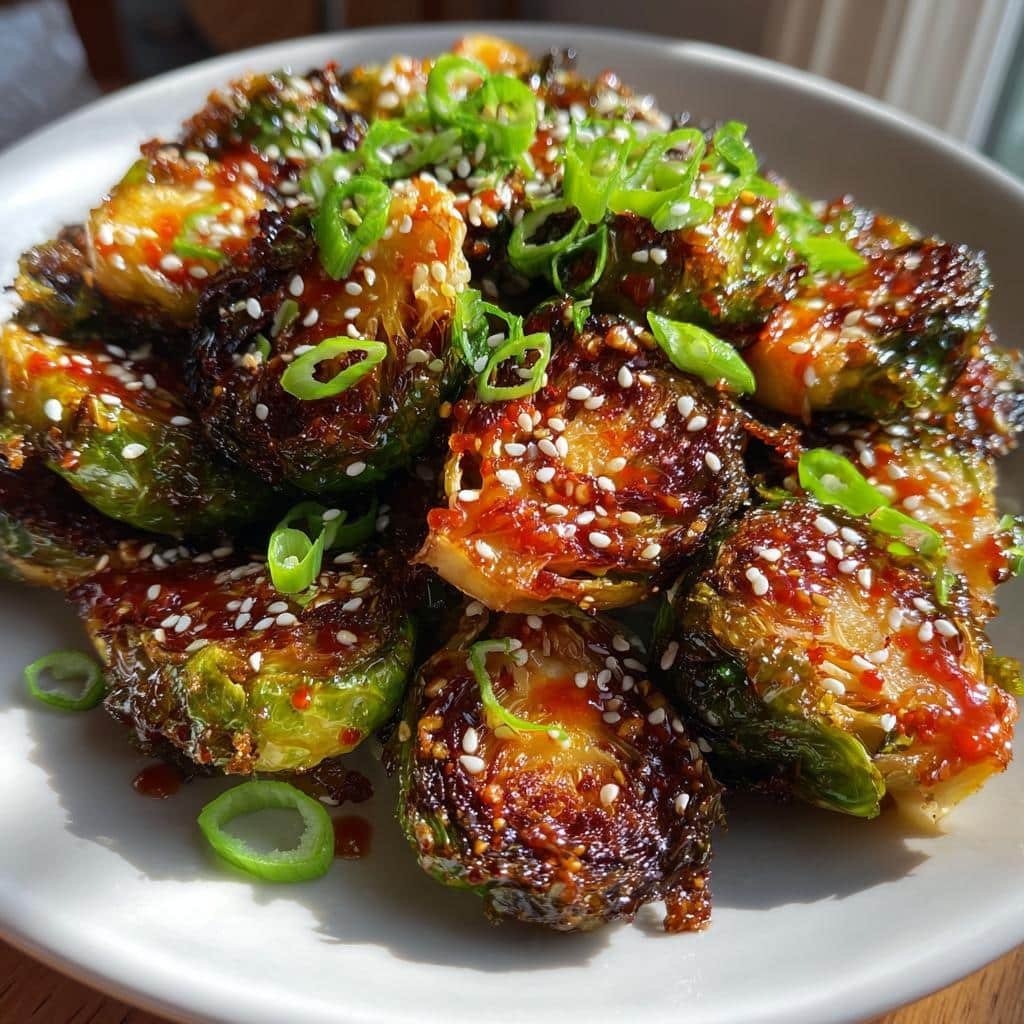 Sweet chili brussels sprout bites