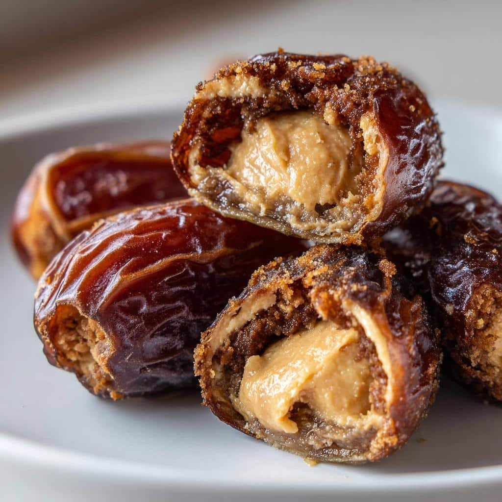 Air fryer almond butter stuffed dates - detail 1