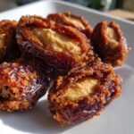 Air fryer almond butter stuffed dates
