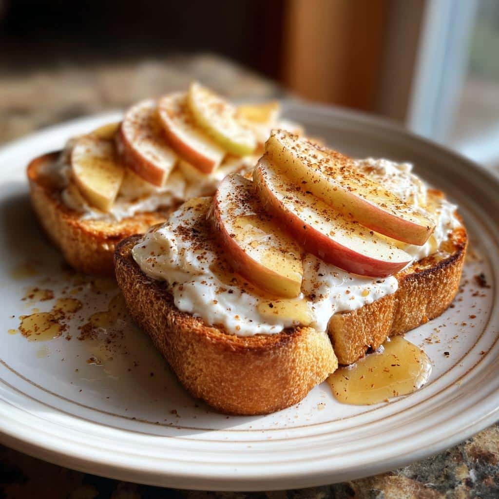 Air fryer apple pie yogurt toast