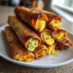 Air fryer avocado breakfast taquitos