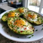 Air fryer avocado egg boats