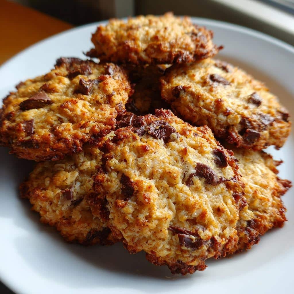 Air fryer banana oat breakfast cookies