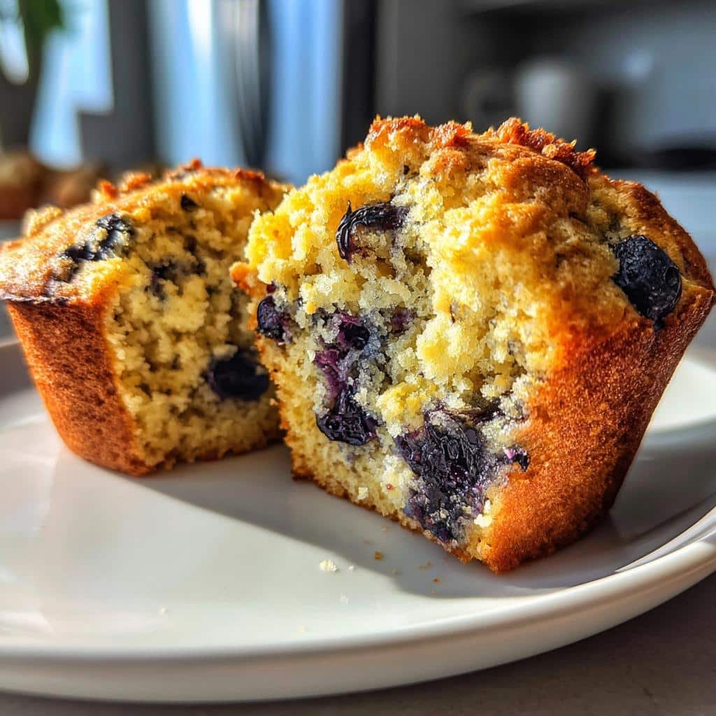 Air fryer blueberry protein muffins - detail 1