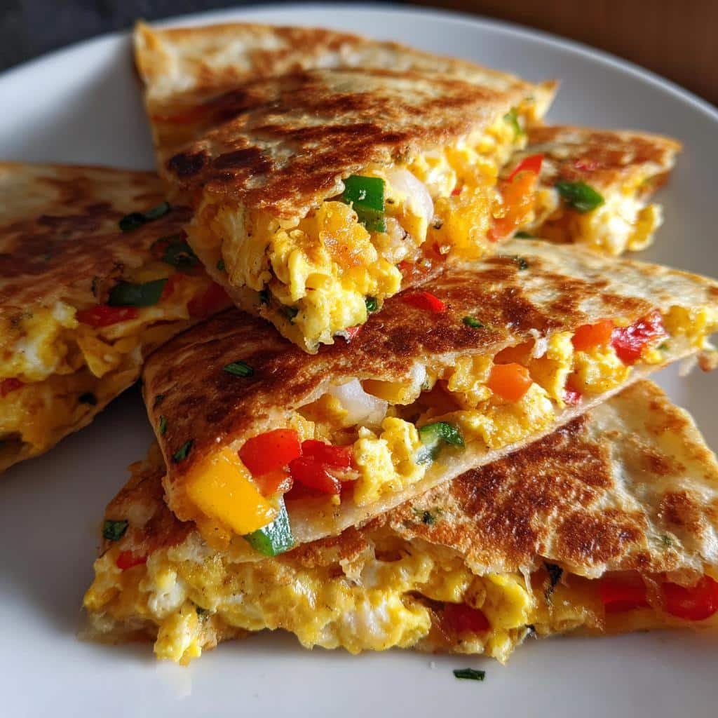 Air fryer breakfast quesadilla crunch - detail 1