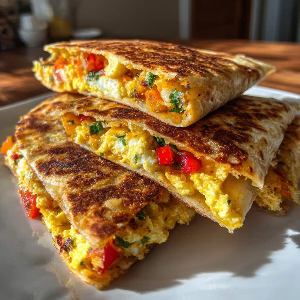 Air fryer breakfast quesadilla crunch