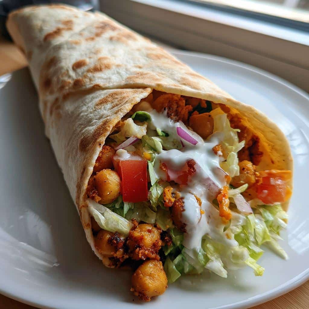 Air fryer buffalo chickpea wraps - detail 1