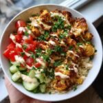 Air fryer cauliflower shawarma bowls