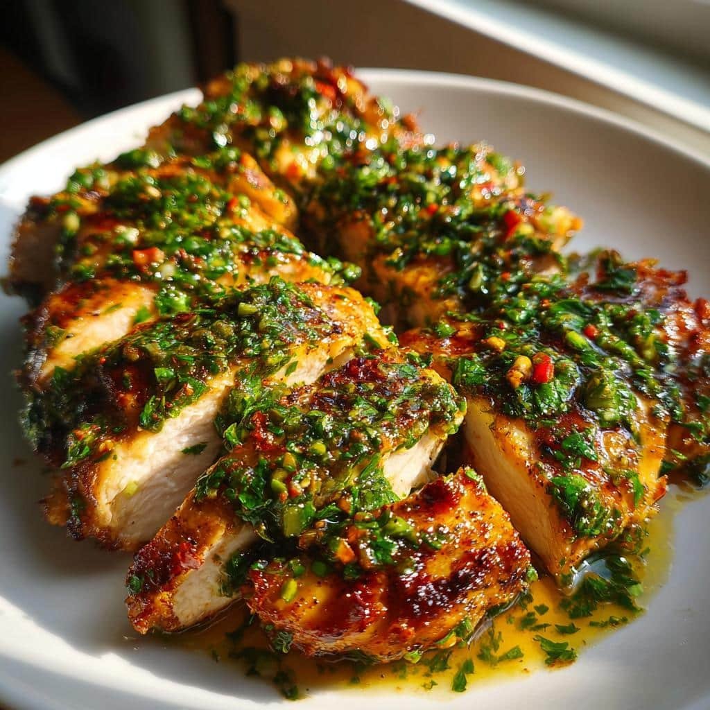 Air fryer chimichurri chicken breast - detail 1