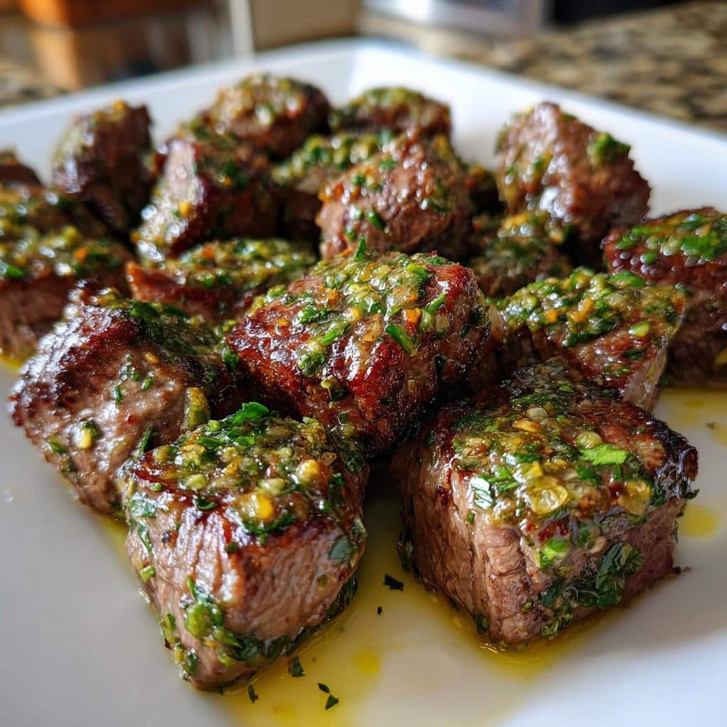 Air fryer chimichurri steak bites - detail 1