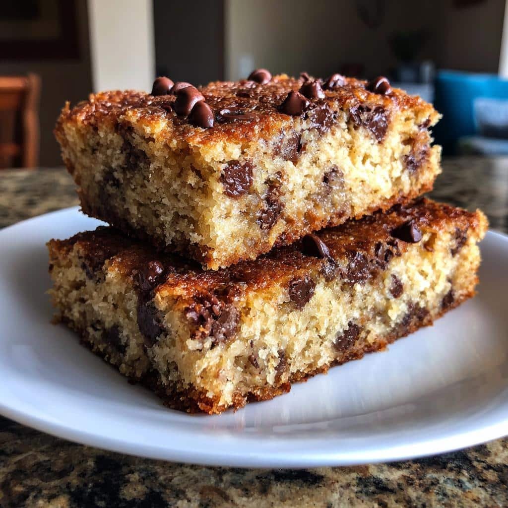 Air fryer chocolate chip banana bars - detail 1