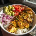 Air fryer cilantro lime chicken bowls