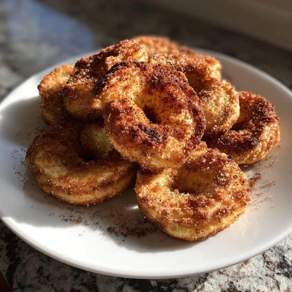 Air fryer cinnamon sugar bagel chips