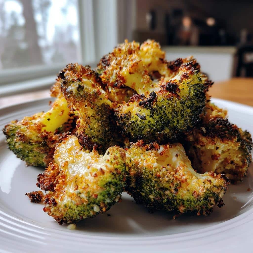 Air fryer crispy broccoli ranch