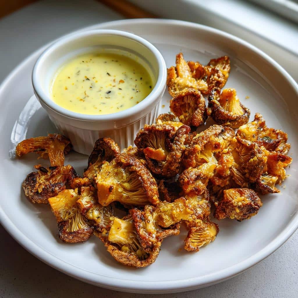 Air fryer crispy mushrooms with aioli